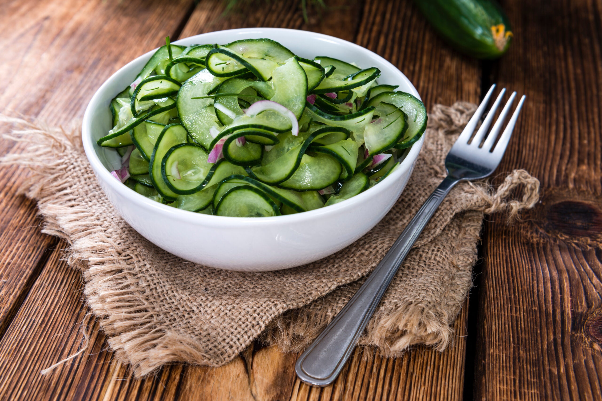 Cucumber Salad with Red Onion & Chili Crisp Dressing